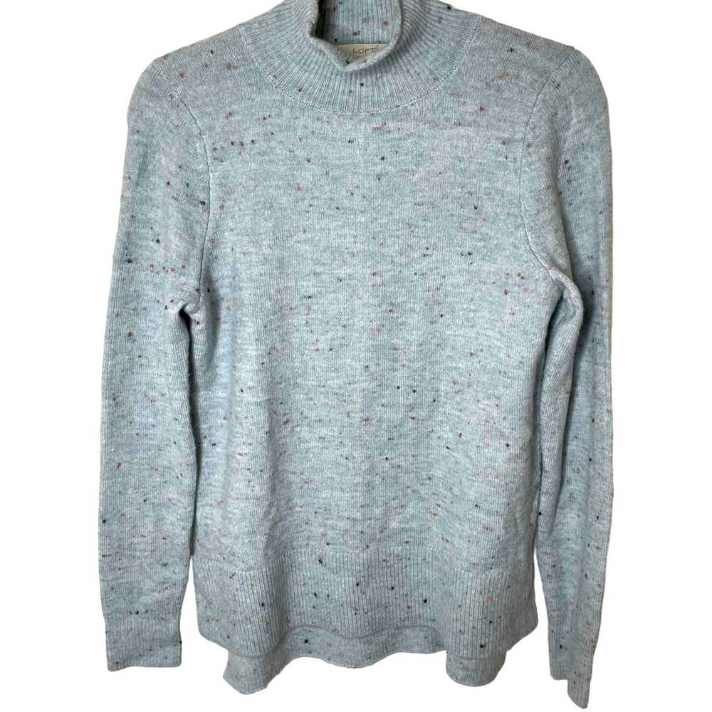 NEW With Tags‎ LOFT Pale Blue Speckle Tunic Sweater in Size Extra Small